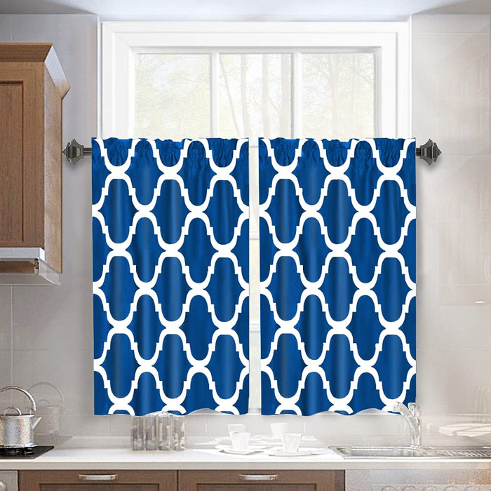 Melodieux Set of 2 Moroccan Fashion Tier Rod Pocket Curtains for Kitchen (2 Panels)