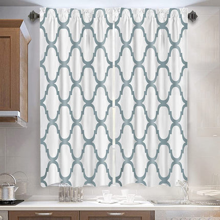 Melodieux Set of 2 Moroccan Geometric Lattice Fashion Tier Curtains for Kitchen (2 Panels)