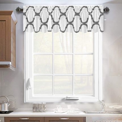 Melodieux Серый марокканский стержень Карманные шторы для раковины для кухонного окна (1 панель)