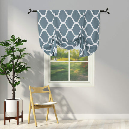 Melodieux Moroccan Thermal Insulated Tie Up Shade Room Darkening Blackout Rod Pocket Curtain for Small Window(1 Panel)