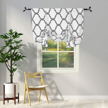 Melodieux Moroccan Thermal Insulated Tie Up Shade Room Darkening Blackout Rod Pocket Curtain for Small Window(1 Panel)