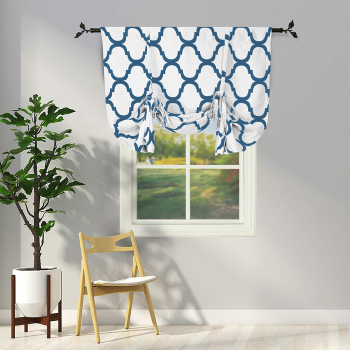Melodieux Moroccan Thermal Insulated Tie Up Shade Room Darkening Blackout Rod Pocket Curtain for Small Window(1 Panel)