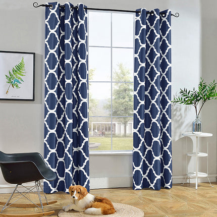 USA Market Navy Blackout Moroccan Curtains