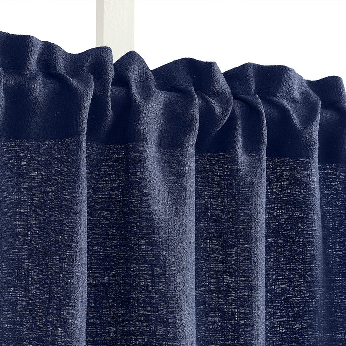 Melodieux Semi Sheer Tier Cafe Curtains 36 Inch Length for Kitchen (2 Panels)