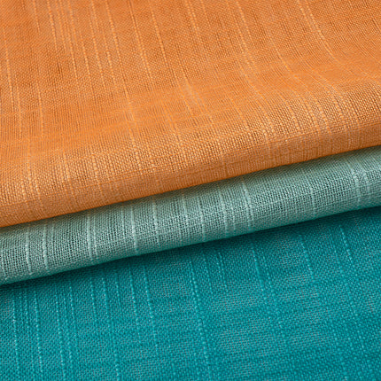 Льняные текстурированные шторы с градиентными шторами для стержней и карманами оранжево-зеленые прозрачные шторы для гостиной (2 панели)