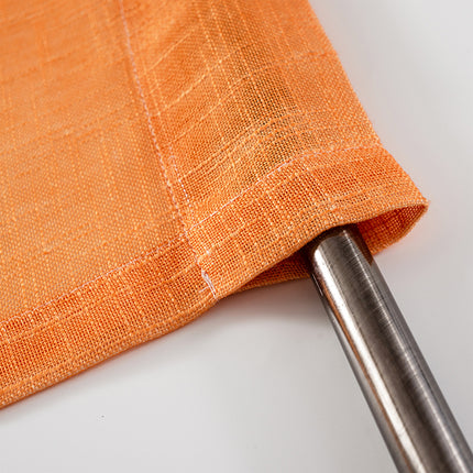Linen Textured Rod Pocket Gradient Drapes Orange Green Sheer Curtains for Living Room  (2 Panels)
