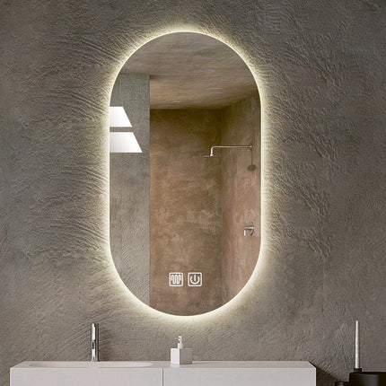Настенные зеркала для макияжа Умное зеркало для ванной комнаты с защитой от запотевания со светодиодной подсветкой