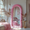 Custom Chic Pink Faux Fur Framed Full Length Mirrors for Cloakroom Bedroom