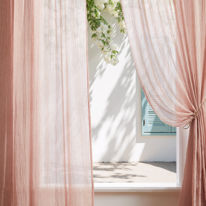Melodieux Transparent Sheer Voile Curtains with Multifunctional Tape （2Panels）