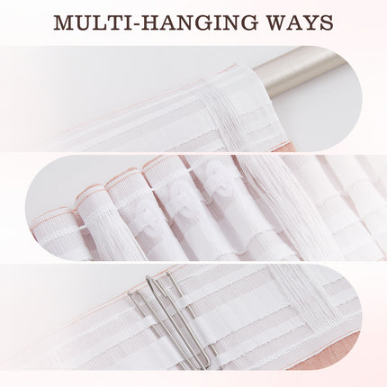 Melodieux Transparent Sheer Voile Curtains with Multifunctional Tape （2 Panels）