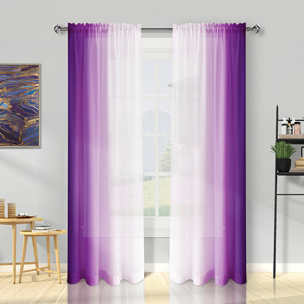 Melodieux Chiffon purple White Gradient Curtain in a modern living room