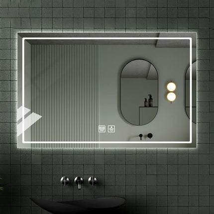 Melodieux Dimmable Anti-Fog Front & Backlit Memory Wall Mount LED Smart Bathroom Mirrors