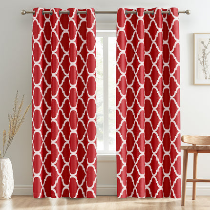 Boho Home Decor Moroccan Patterned Nursery Blackout Curtains for Windows (1 Panel)