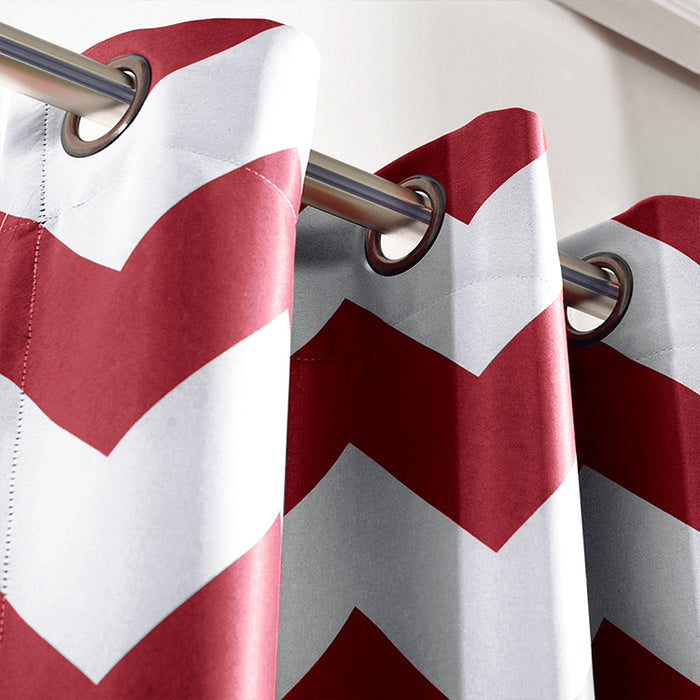 Melodieux Chevron Grommet Top Window Darkening Drapes Fashion Bedroom Curtains (1 Panel)