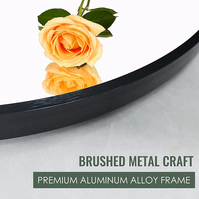 30 Black Wall Mounted Round Mirrors for Bathroom