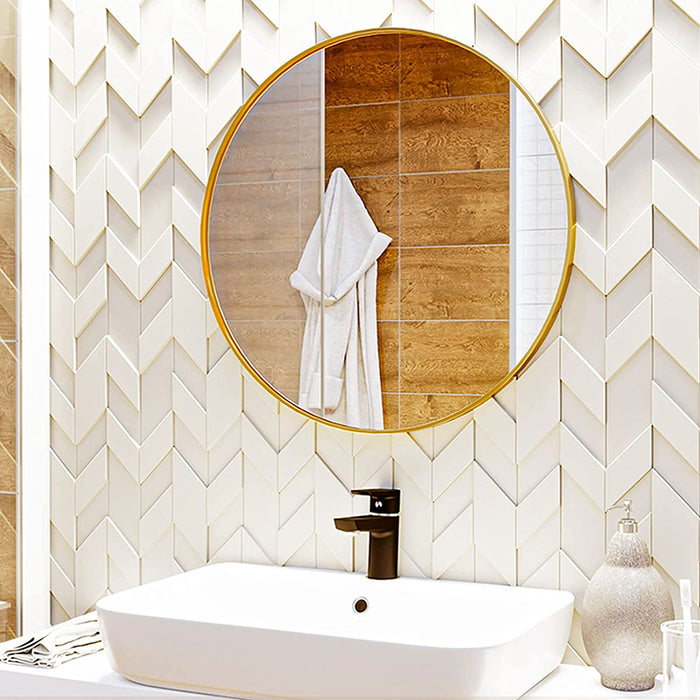 30 Black Wall Mounted Round Mirrors for Bathroom