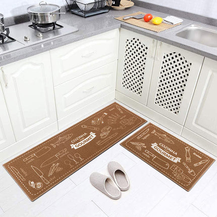 2 PCS Thin Kitchen Floor Mats Sink and Stove Cozinha Design for Kitchen Decor Rug Set
