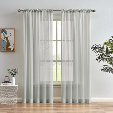 Light Filter Voile Drapes Rod Pocket Window Sheer Chiffon Curtains for Living Room (2 Panels)