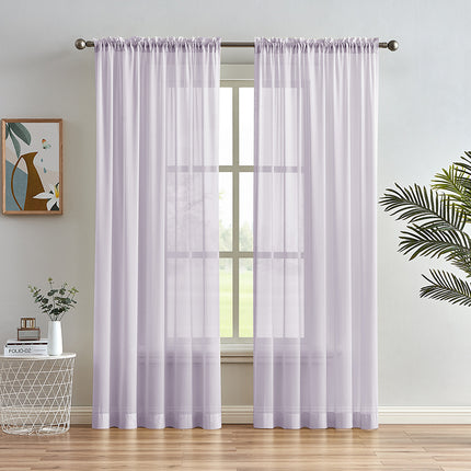 84 Inch Length Chiffon Pink White Ombre Sheer Curtains for Living Room Melodieux(2 Panels)