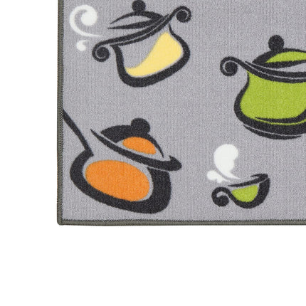 Graues Küchenteppich-Set Waschbare Töpfe und Pfannen Design-Dekoration Fußmatten
