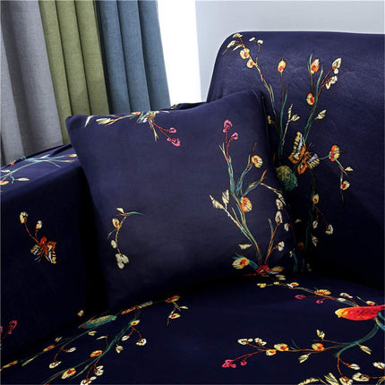 Stretch Furniture Slipcovers Navy Blue 4 Cushion Couch Cover for Protector Sofa