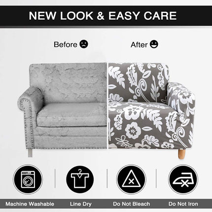 Bedruckte Sofa-Abdeckung Stretch-Couch-Abdeckung Sofa-Slip covers für Couches und Loves eats mit zwei Kissen-Sofa-4-Sitzer