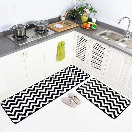 2-teilige Mikro faser Chevron rutsch feste weiche Küchen matte Bade teppich Fuß matte Teppich-Teppich-Teppich-Set