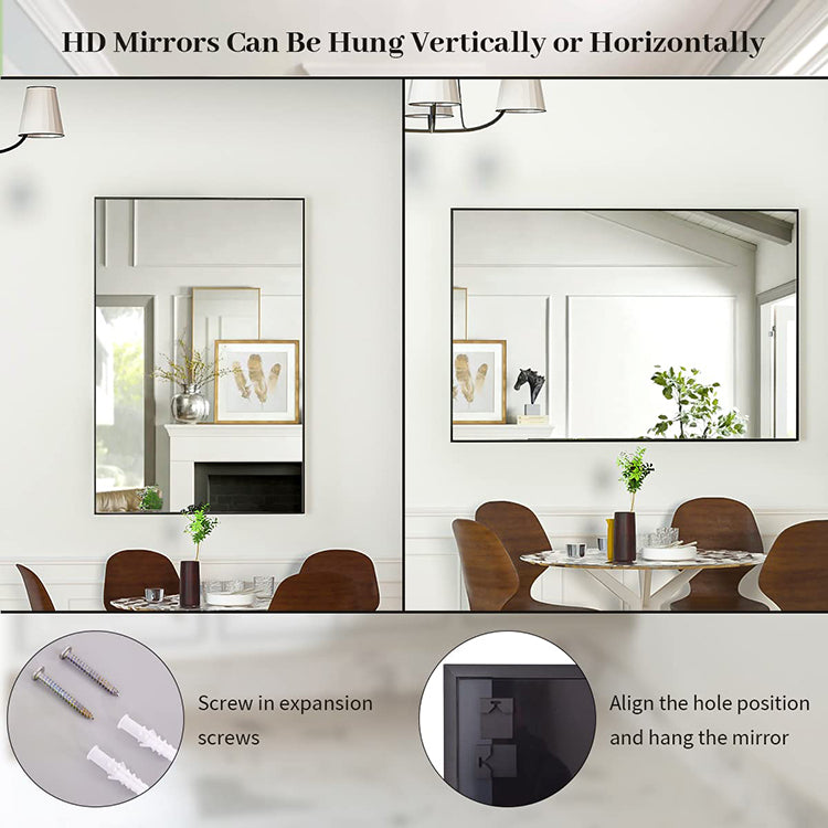 Wall-Mounted Large Round Mirror Decorative Make-up Framed Mirror with Black  Frame for Bedroom, Bathroom Entryway and Dining Room - China Mirror, Frame  Mirror