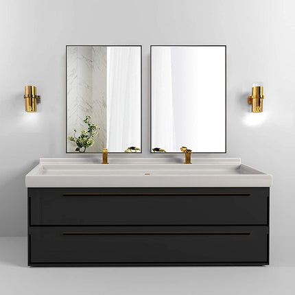Прямоугольные подвесные настенные зеркала для ванной комнаты с металлическим каркасом для гостиной, спальни, прихожей, висит горизонтально