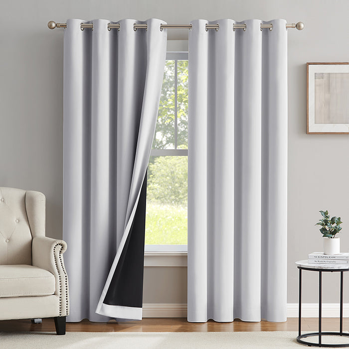 100% Blackout Drapes Full Room Darkening Curtains For Living Room (2 Panels)