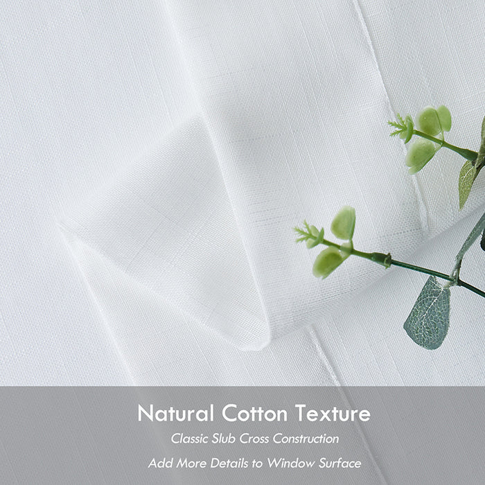 Light Filter Half Privacy Grommet White Sheer Curtains for Living Room Window Drapes (2 Panels)