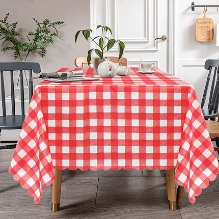 Navy Coffee Seamless Buffalo Plaid Rectangle Tablecloth Checkered Polyester Tablecloths