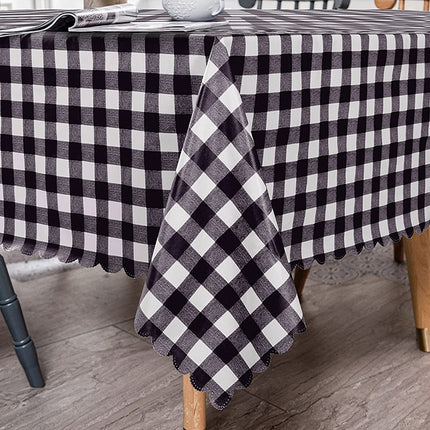 Navy Coffee Seamless Buffalo Plaid Rectangle Tablecloth Checkered Polyester Tablecloths