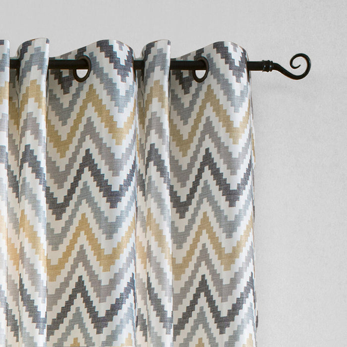 Melodieux Chevron Grommet Top Pattern Window Curtains for Living Room(1 Panel)
