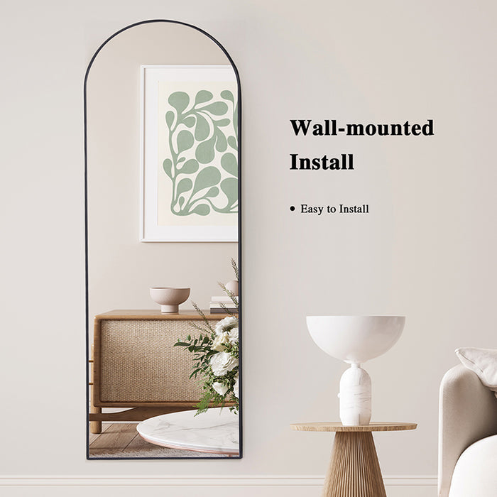 Luxury Home Decor Metal Frame Large Arch Full Length Standing Floor Mirrors