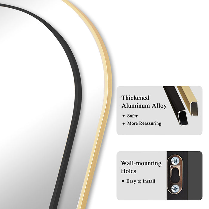 Luxury Home Decor Metal Frame Large Arch Full Length Standing Floor Mirrors