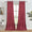 Flax Linen Grommet Top elegant Burgundy long Semi Sheer Curtains for Bedroom(2 Panels)